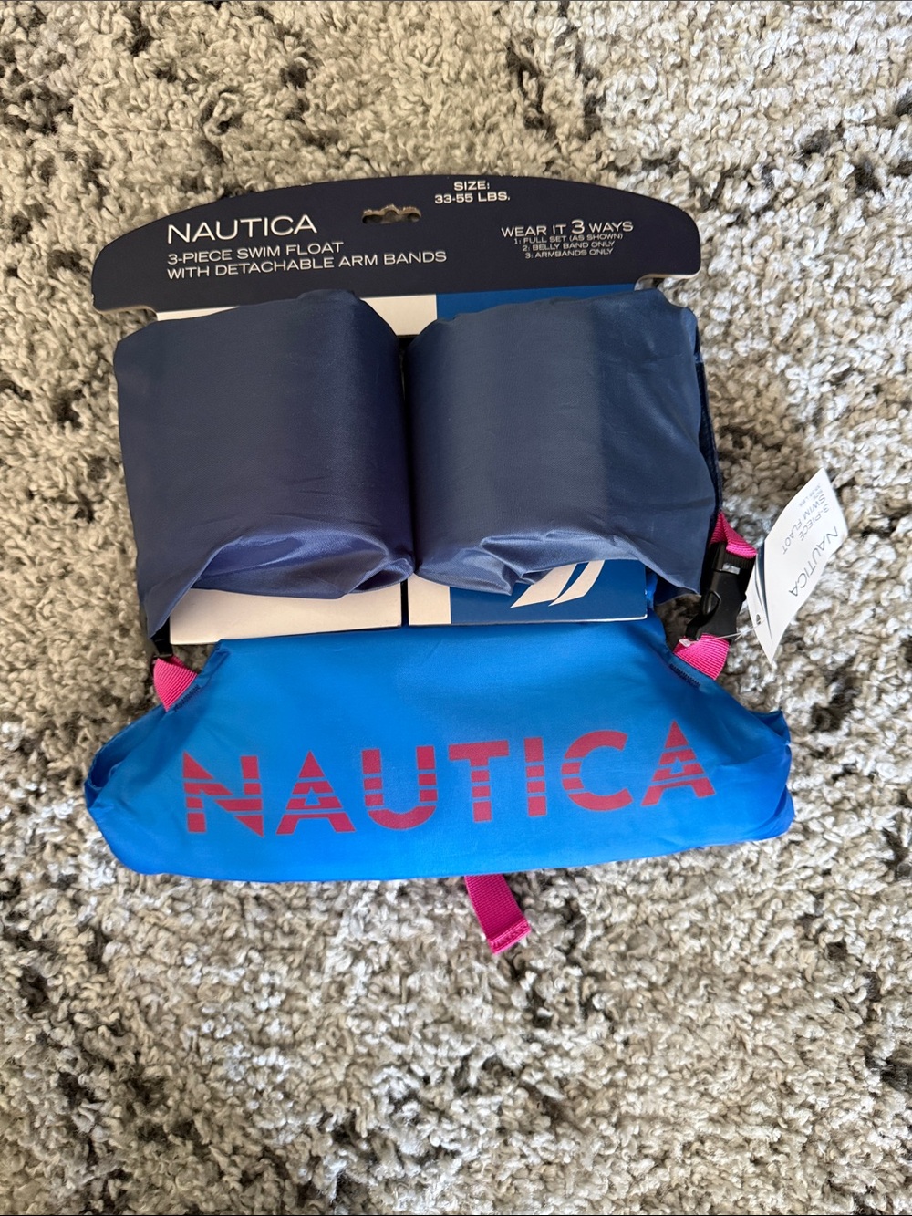 Nautica Kids' Blue Swim Float with Detachable Arm Bands